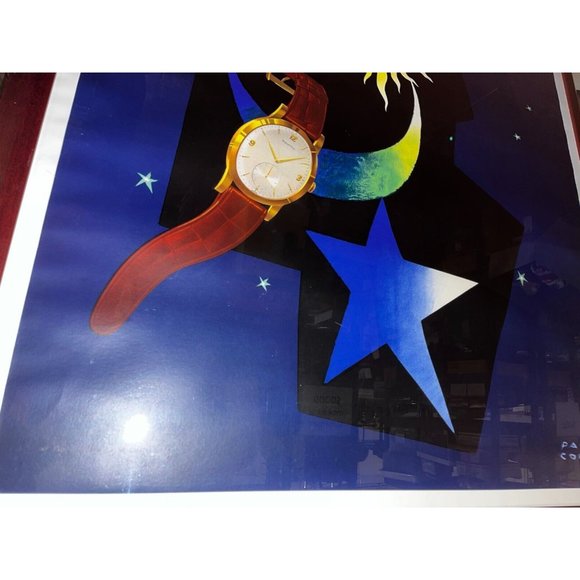 Original Vintage Zenith Watch Poster by Paul Colin c1950 Art Deco large framed - Picture 7 of 10